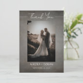 ミニマル動揺して結婚写真サンキューカード サンキューカード (スタンド正面)