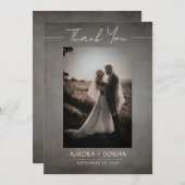 ミニマル動揺して結婚写真サンキューカード サンキューカード (正面/裏面)