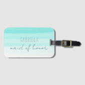 ミニマル勾配ミントカスタムメイド・オブ・オーナー（花嫁付き添い人） ラゲッジタグ (正面横)