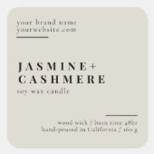 ミニマル包装シンプル化粧品キャンドルラベル スクエアシール (正面)