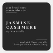 ミニマル包装シンプル化粧品キャンドルラベル スクエアシール (正面)