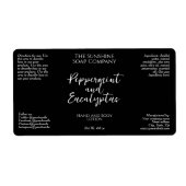 ミニマル化粧品ボトルまたはJARラベル – 黒 ラベル (正面)