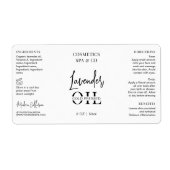 ミニマル化粧品ボトルラップのまわりに製品 ラベル (正面)