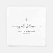 ミニマル十字洗礼パーソナライズされた主義 スタンダードカクテルナプキン (正面)