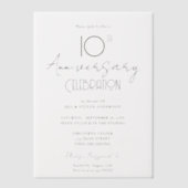 ミニマル十結婚周年 ベラム紙招待状 (正面)