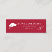 ミニマル卒業アイコン名刺赤 スキニー名刺 (正面)
