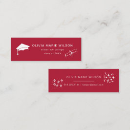 ミニマル卒業アイコン名刺赤 スキニー名刺