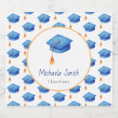 ミニマル卒業キャップパーソナライズされた卒業 スパークリングワインラベル (シングルラベル)