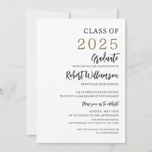 ミニマル卒業党 招待状 (正面)