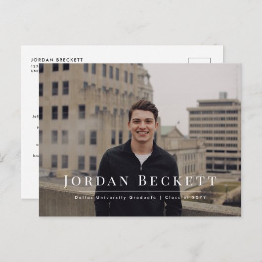 ミニマル卒業写真のお知らせ 案内ポストカード (正面/裏面)