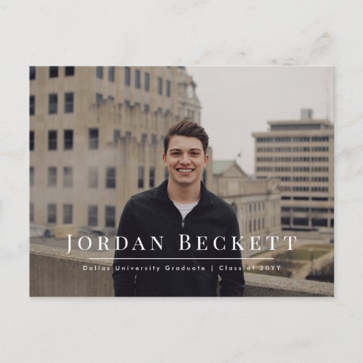 ミニマル卒業写真のお知らせ 案内ポストカード (正面)