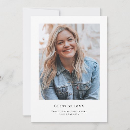 ミニマル卒業写真の発表 案内状 (裏面)