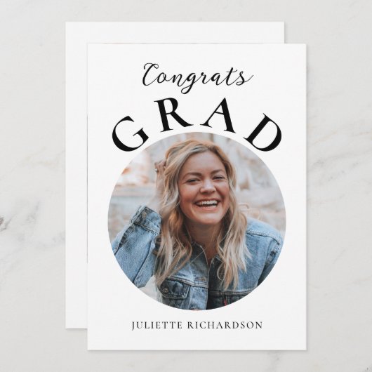 ミニマル卒業写真の発表 案内状 (正面/裏面)