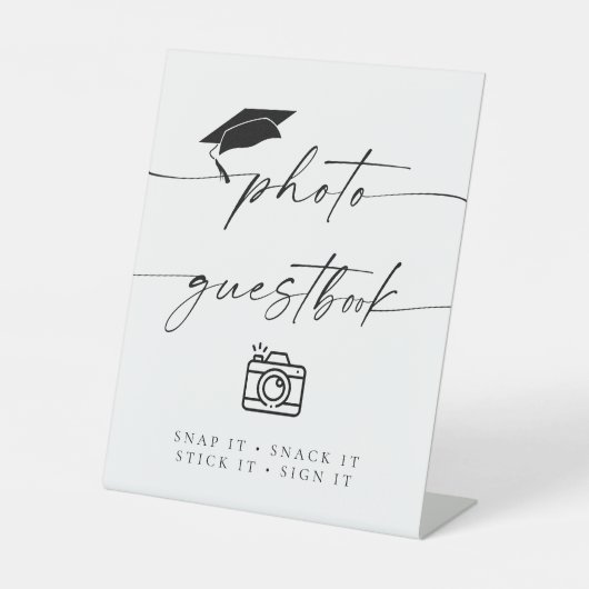 ミニマル卒業写真ゲストブック 台座サイン (正面)