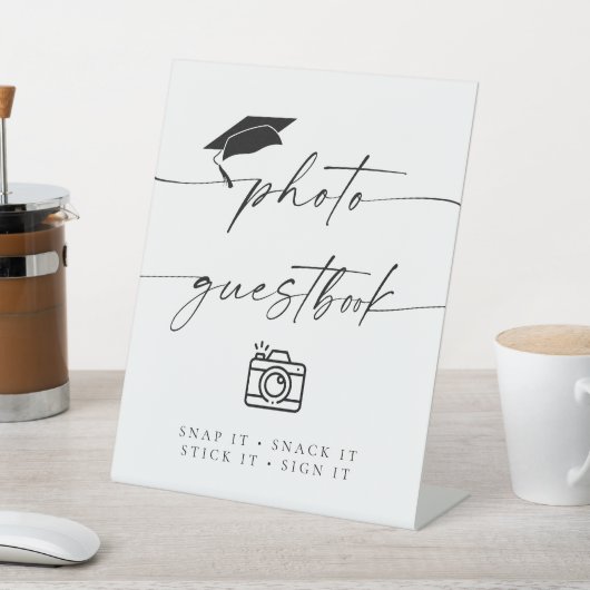ミニマル卒業写真ゲストブック 台座サイン (インサイチュ)