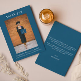 ミニマル卒業写真シンプルThank You ノートカード