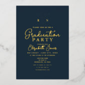 ミニマル卒業写真 箔招待状 (正面)