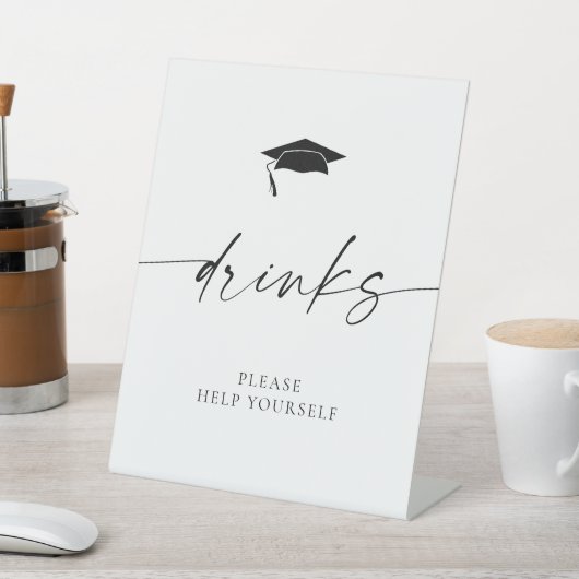 ミニマル卒業式ドリンク 台座サイン (インサイチュ)