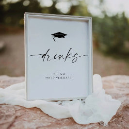 ミニマル卒業式ドリンク 台座サイン