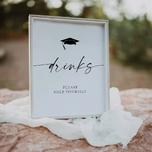 ミニマル卒業式ドリンク 台座サイン