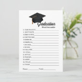 ミニマル卒業式パーティーのスクランブルワードゲーム 招待状 (スタンド正面)