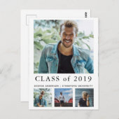 ミニマル卒業式パーティーの招待状の写真 ポストカード (正面/裏面)