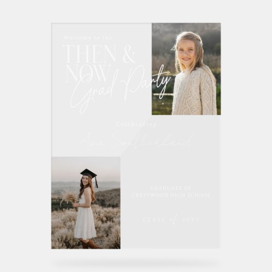 ミニマル卒業式モダンのパーティーの写真 アクリルサイン (正面)