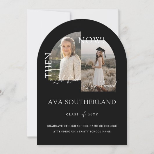 ミニマル卒業式モダンのパーティーの写真 招待状 (正面)