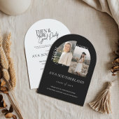 ミニマル卒業式モダンのパーティーの写真 招待状