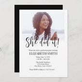 ミニマル卒業招待状テンプレート 招待状 (正面/裏面)