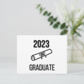 ミニマル卒業招待状 案内ポストカード (スタンド正面)