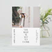 ミニマル卒業発表カード 招待状 (スタンド正面)