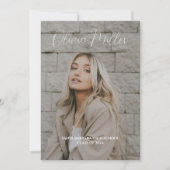 ミニマル卒業発表モダン卒業 招待状 (正面)