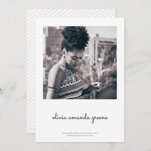 ミニマル卒業発表 招待状 (正面/裏面)