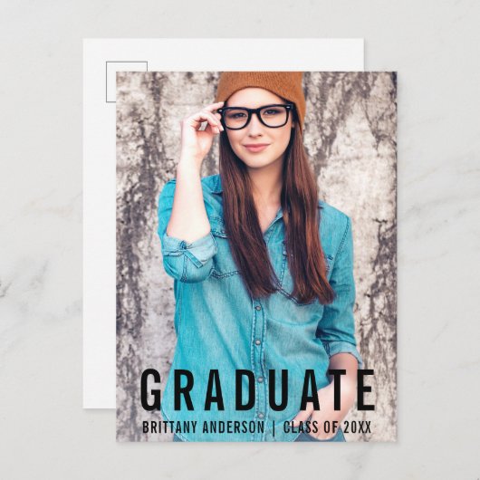 ミニマル卒業発表(空白の戻る) 案内ポストカード (正面/裏面)