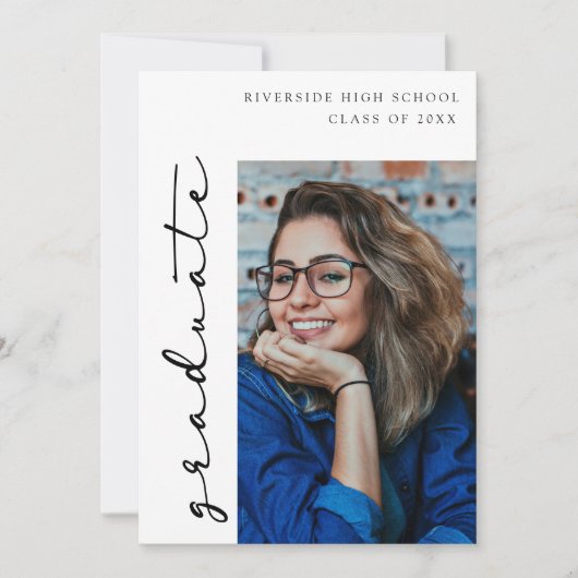 ミニマル卒業発表、複数写真 招待状 (正面)