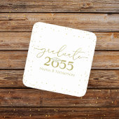 ミニマル卒業金ゴールド書モダン道 スクエアペーパーコースター