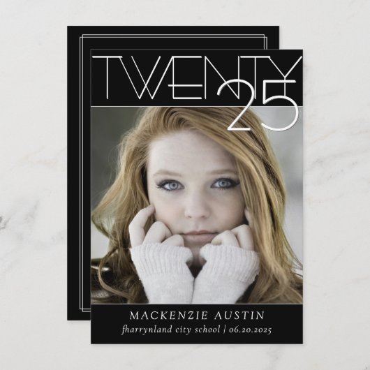 ミニマル卒業 |白黒写真 案内状 (正面/裏面)