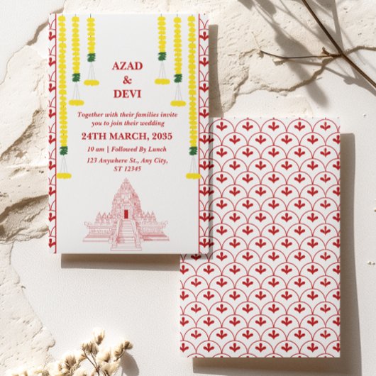 ミニマル南インディアン結婚ズ 招待状