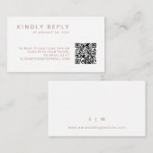 ミニマル古いシンプルバラQRコードRSVP エンクロージャーカード (正面/裏面)