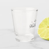 ミニマル可愛いエレガントメイド・オブ・オーナー（花嫁付き添い人） ショットグラス (左)