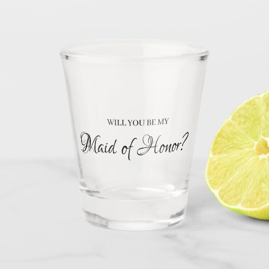 ミニマル可愛いエレガントメイド・オブ・オーナー（花嫁付き添い人） ショットグラス (正面)