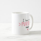 ミニマル可愛さチャームかわいい猫テーマクリーン コーヒーマグカップ (正面右)