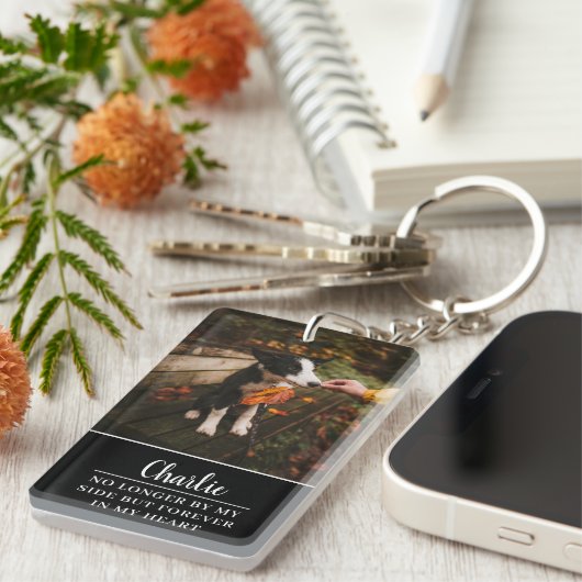 ミニマル名カスタムフォトペット記念館 キーホルダー (正面右)