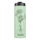 ミニマル名前をカスタムするデイジーエイプリル誕生フラワー タンブラー (正面)