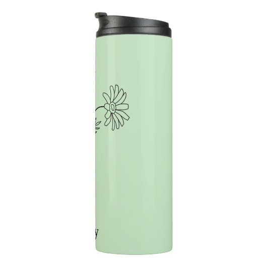 ミニマル名前をカスタムするデイジーエイプリル誕生フラワー タンブラー (回転右)
