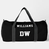 ミニマル名前をカスタムするモノグラムジャージー番号 ダッフルバッグ (正面)