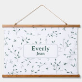 ミニマル名前をカスタムする子供部屋デコールボタニカル 吊り下げ型タペストリー (正面)