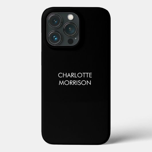 ミニマル名前をカスタムする文字モノグラムプレーンブラック Case-Mate iPhoneケース (裏面)