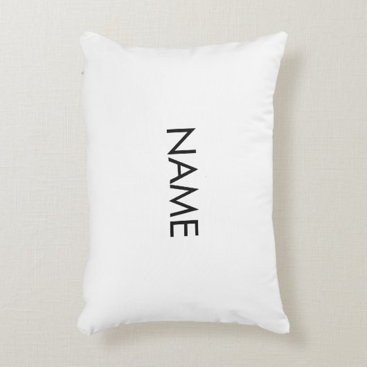 ミニマル名前をカスタムする文字白黒 アクセントクッション (正面(垂直))